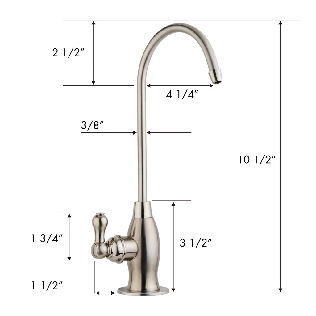 Brushed iSpring Heavy Drinking Osmosis, Spout Contemporary Reverse Faucet, Nickel Kitchen Sink RO GK1-BN Duty High liquid, Bar