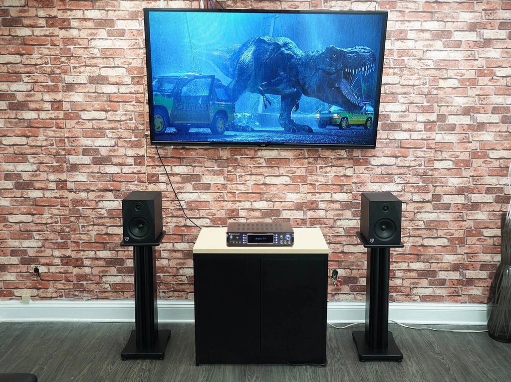 Black 8" APM8W Premium Monitor Rockville Stands USB Speakers+28" Studio (2)