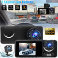 Dual Video Recorder 2" Dash 1080P Front/Rear/Inside G-sensor Lens HD Car Camera