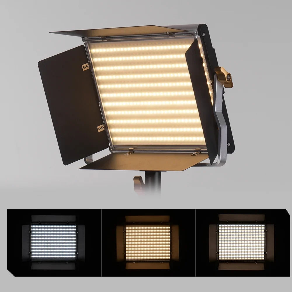 Bi-Color L-ED Kit Andoer-2 U 3200-5600K Dimmable 85+ Lamp,U Studio 660 Video Bi-Color Professional L-ED Kit Barndoor Panel Barndoor Studio Video 660 Kit Panel 3200-5600K Video CRI Photography CRI