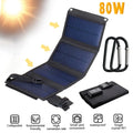DFITO Power Hiking Charger Charger Folding Bank, for Solar exterior Kit, 80W Panel Sun Solar Panel Phone USB Power Camping Portable