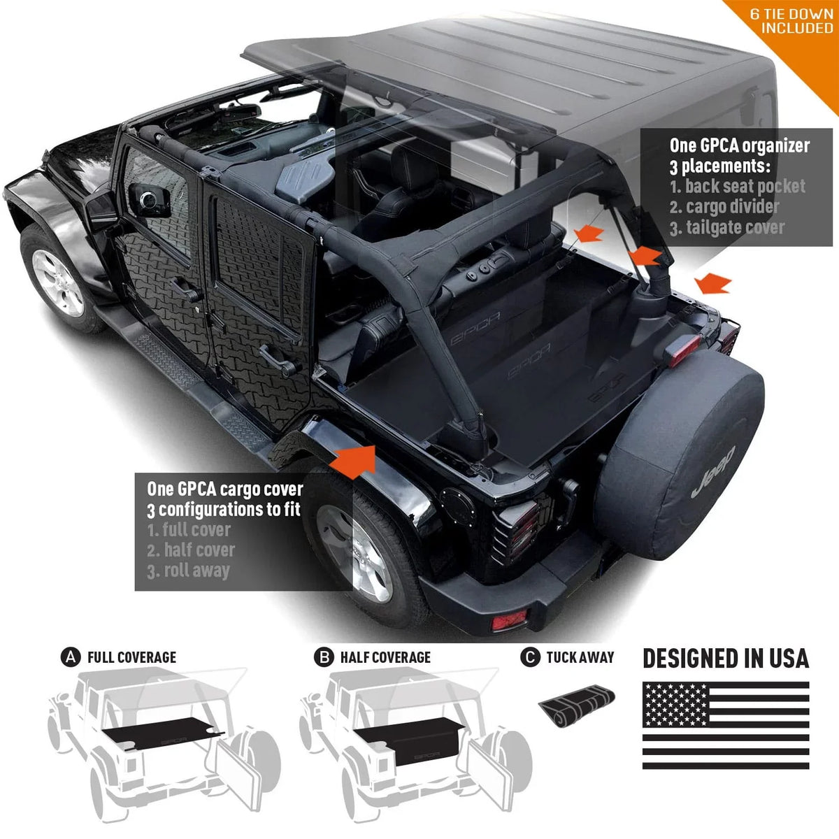 GPCA 4DR Wrangler Cover Jeep JK LITE Cargo