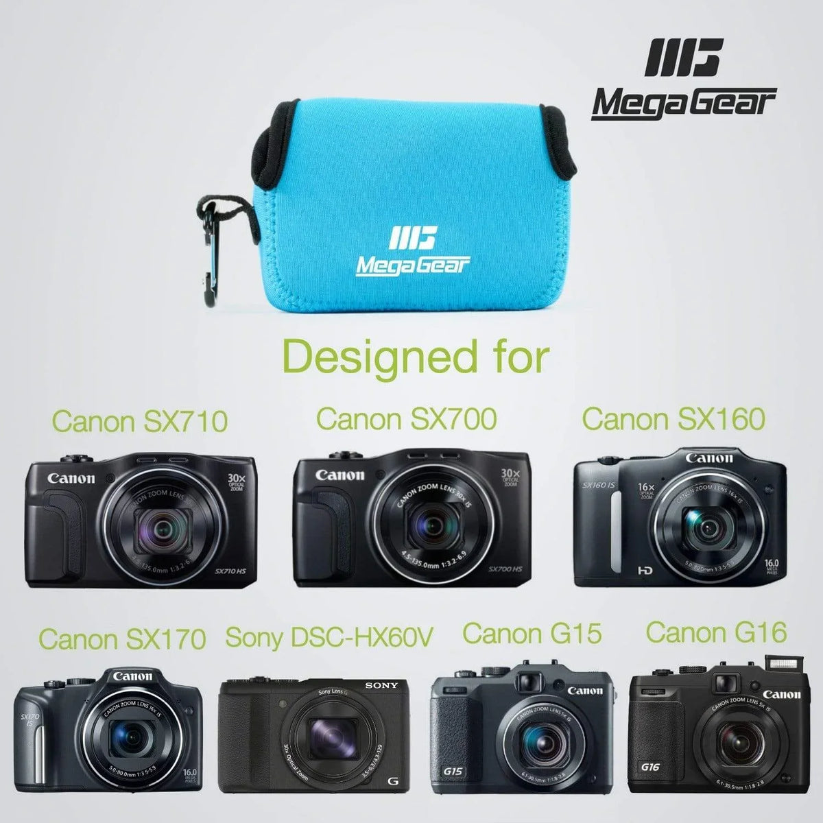 HS, DSC-HX50V, HS, G15, DSC-HX60V, HS, Case PowerShot SX170 G16, SX720 Canon IS, SX160 Canon Camera SX700 SX710 Neoprene IS MegaGear