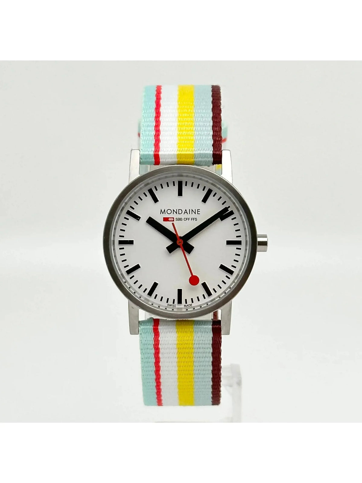 Dial Ladies 30mm White Mondain Watch Steel Swiss Railways A660.30360.16SBK