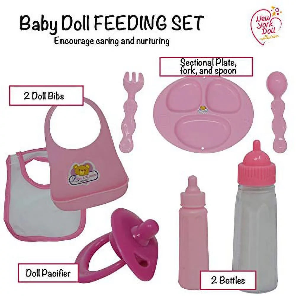 New and Bag The 28 Doll Collection Diaper Feeding Pieces Doll Accessories, York