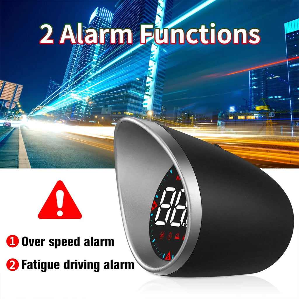 Driving and Digital Compass Head-up Display Mileage, Driving Speedometer Car Fatigue Angle, Overspeed Display