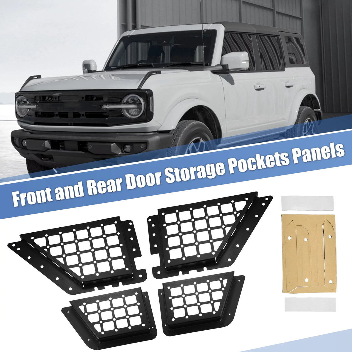 Unique for Net Bargains Door Rear 2021 Organizer Black Tray Pocket Metal Box Storage 1Set Bronco