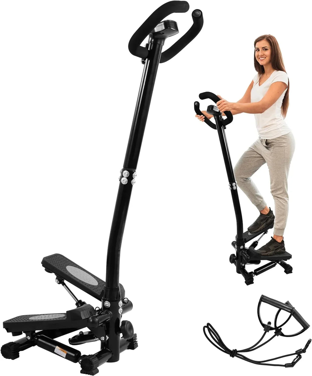 Signature Handle with Stepper with Without or Stair Stepper Bands, Adjustable Resistance Fitness Stepping Machine Mini