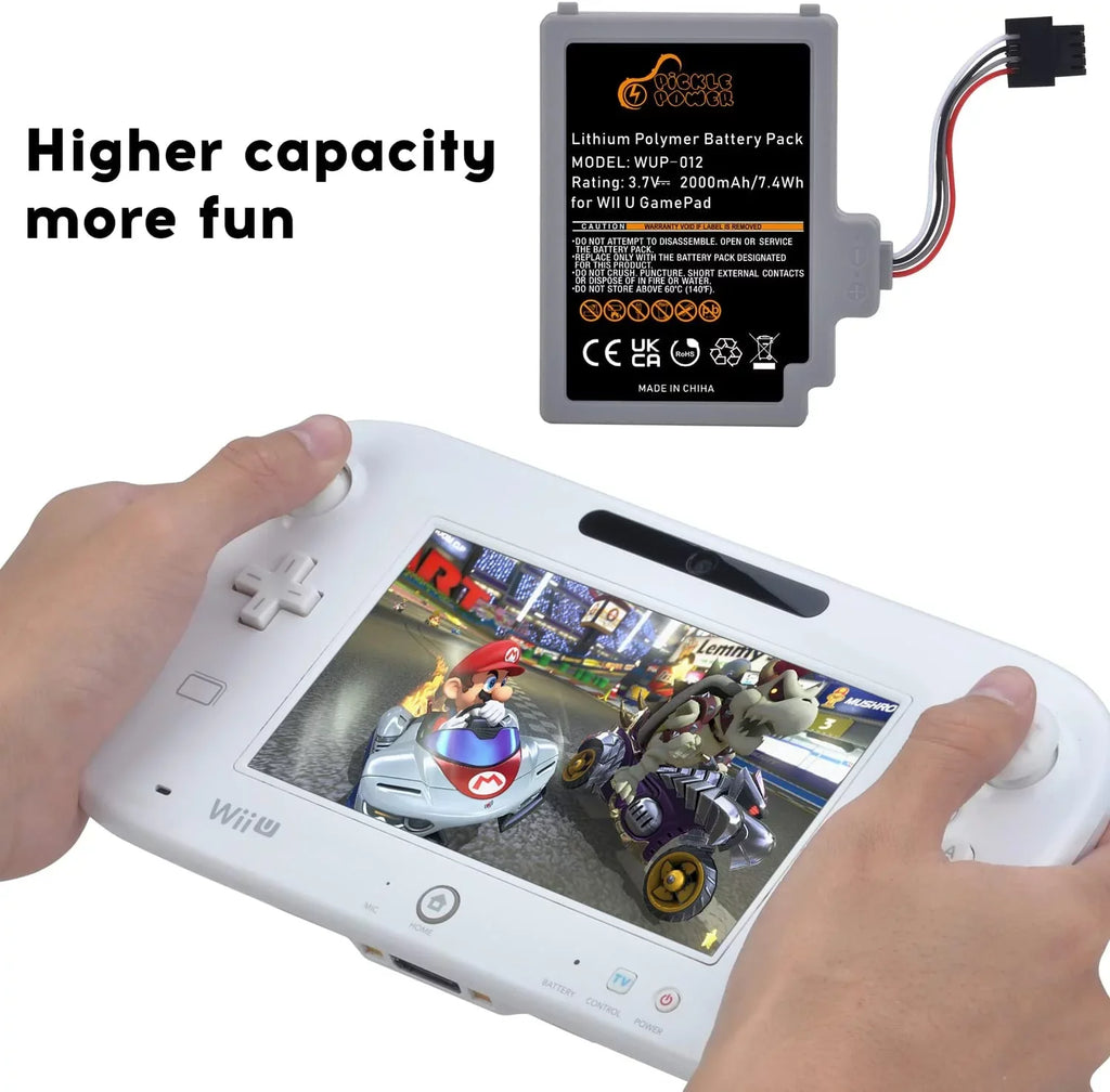 Rechargeable y Wii Gamepad Pack WUP-010 Replacement Nintendo 2000mAh U WUP-012, for
