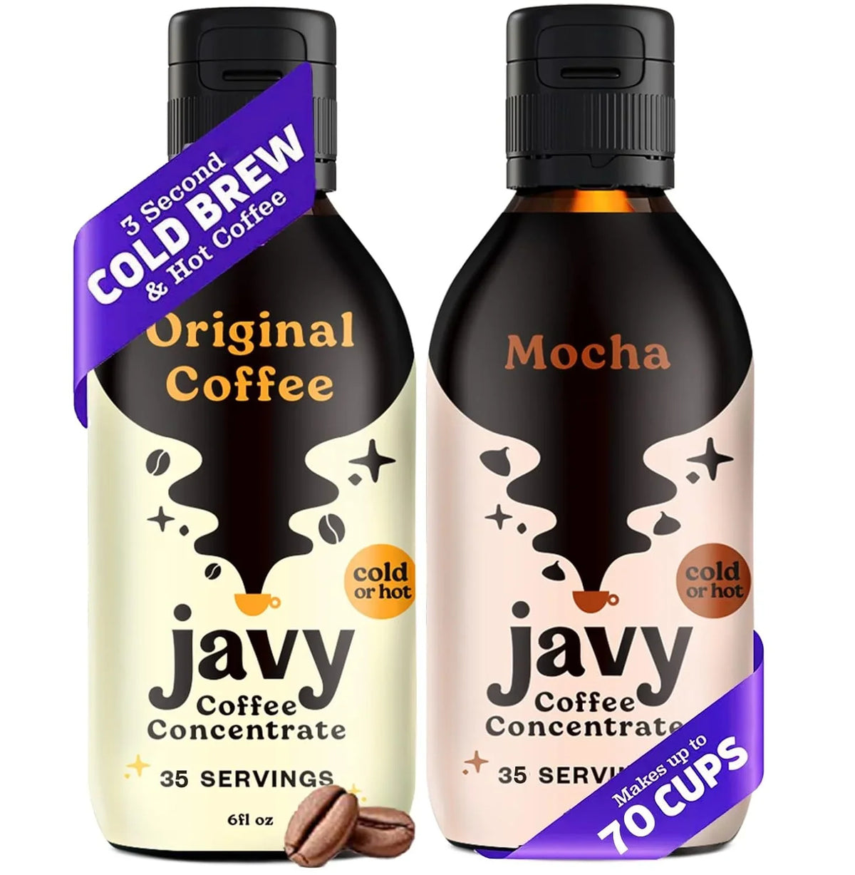 Brew Seconds, Original Coffee Pack, Cold Concentrate Drinks Javy Coffee 12 in & 2 Flavor & Coffee gifts, Mocha ounces Cold Coffee Ice Bundle, Variety