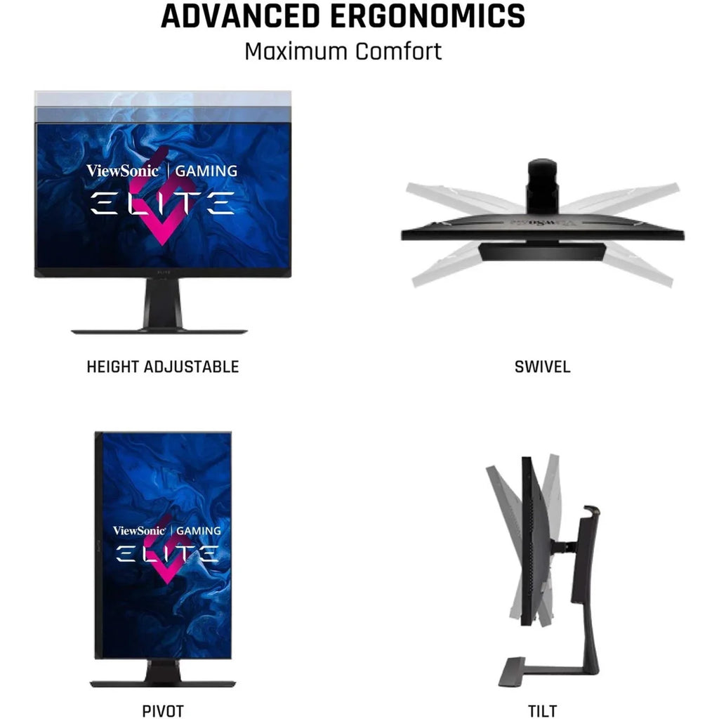 Reflex, Nvidia DP HDMI 144Hz ELITE XG321UG Gaming Monitor Ergonomics, HDR1400, G-Sync, ViewSonic LED, 4K for with 32 Esports IPS Inch and Advanced Mini