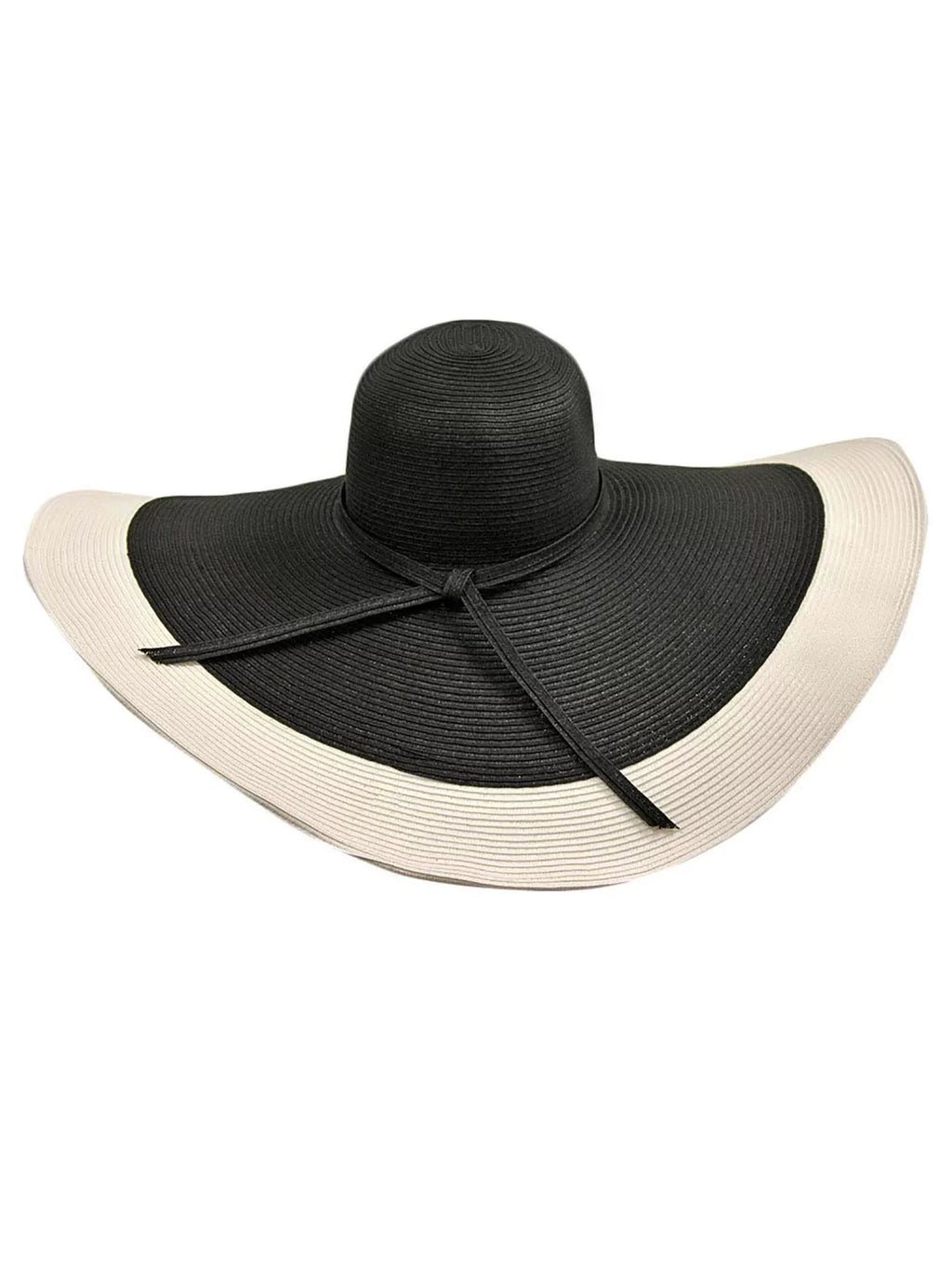 Floppy Wide Hat White Black With Brim &