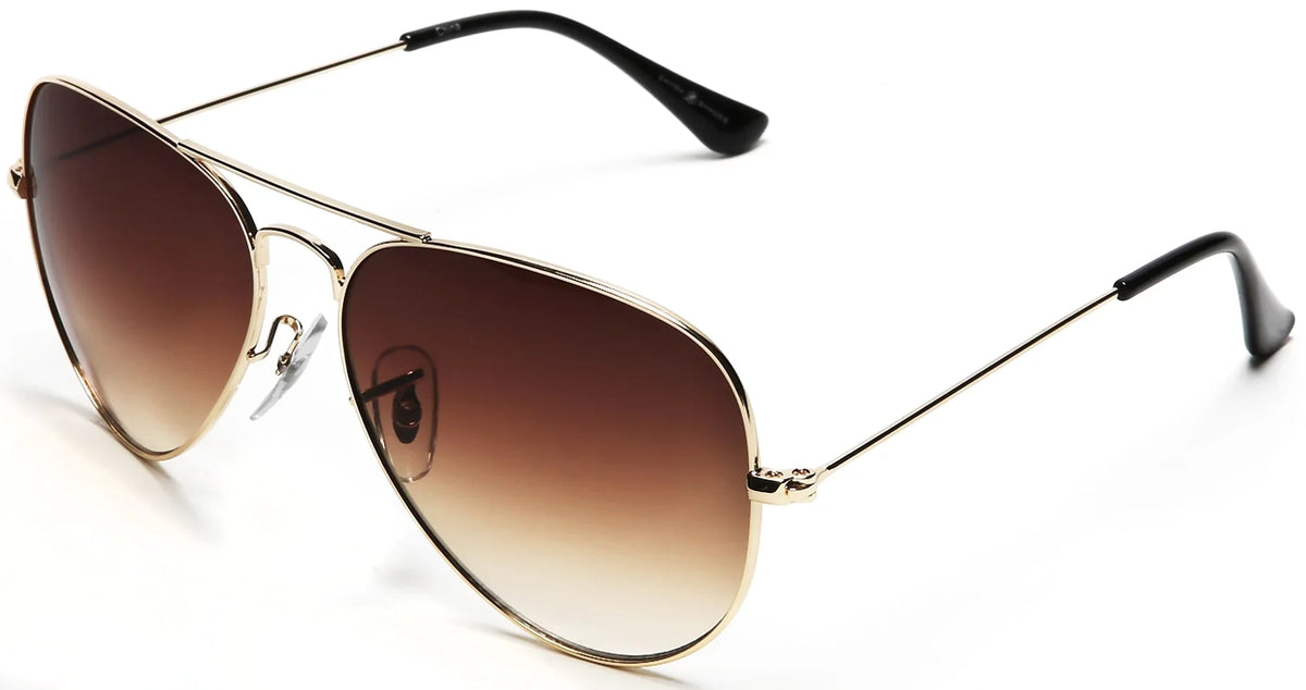 Classic Samba Sunglasses Inspired Unisex Shades Ivy Aviator Brown & Glen Lens Brown Frame - Sky