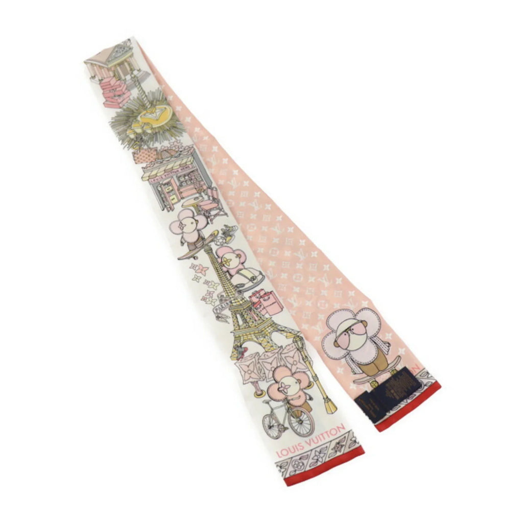 Rose Pre-Owned (Like Vuitton Bandeau Vivienne Multicolor Monogram Seek M77780 and Hide Silk New) Scarf Ribbon