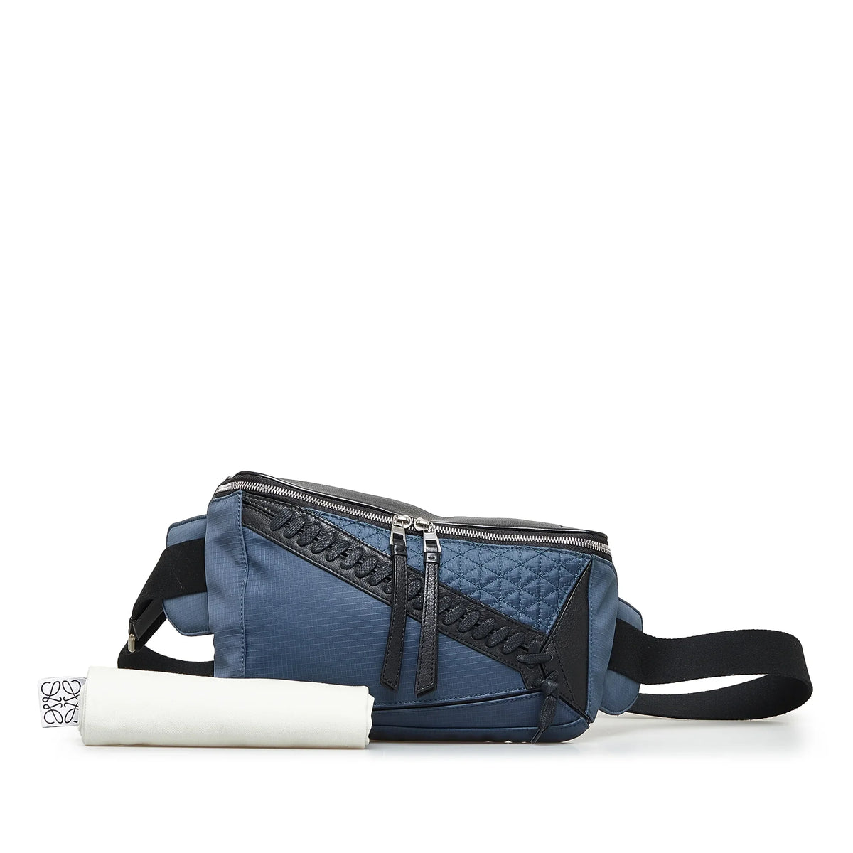 Belt Bag Fabric Blue (Good) Nylon Puzzle LOEWE Authenticated Pre-Owned Unisex