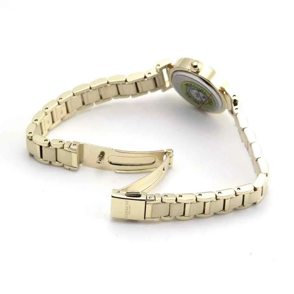Coach Women's Watch Plated 23mm Watch White/Gold Fashion Bracelet Madison