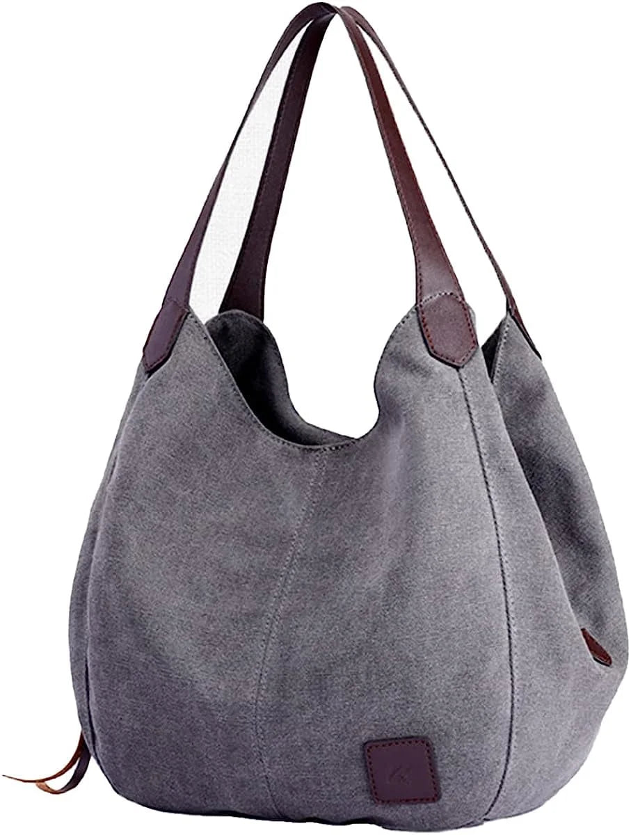 Multi Purses Bags Canvas Shoulder Hobo Women Purse Handbags Totes Pocket
