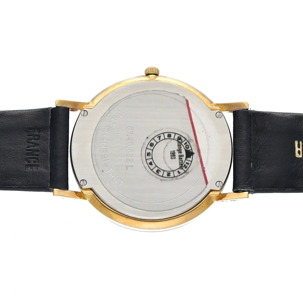 87.40.882L Museum Movado Watch 30mm Leather Ultra-Thin Wrist Hyatt Quartz