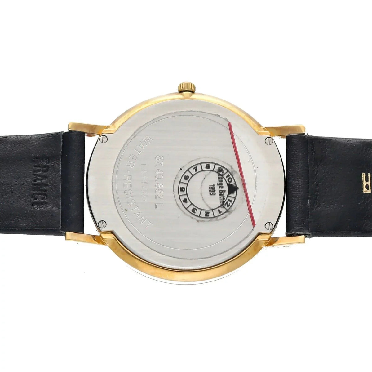 87.40.882L Museum Movado Watch 30mm Leather Ultra-Thin Wrist Hyatt Quartz