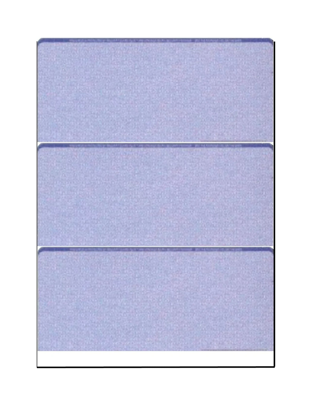 3-Up Paper, 100 with 12 SHEETS Checks, Check Background High-Security - OF Pattern, x 8-1/2" Features Blue 11", Security PACK Complex Microperfed w Zapco