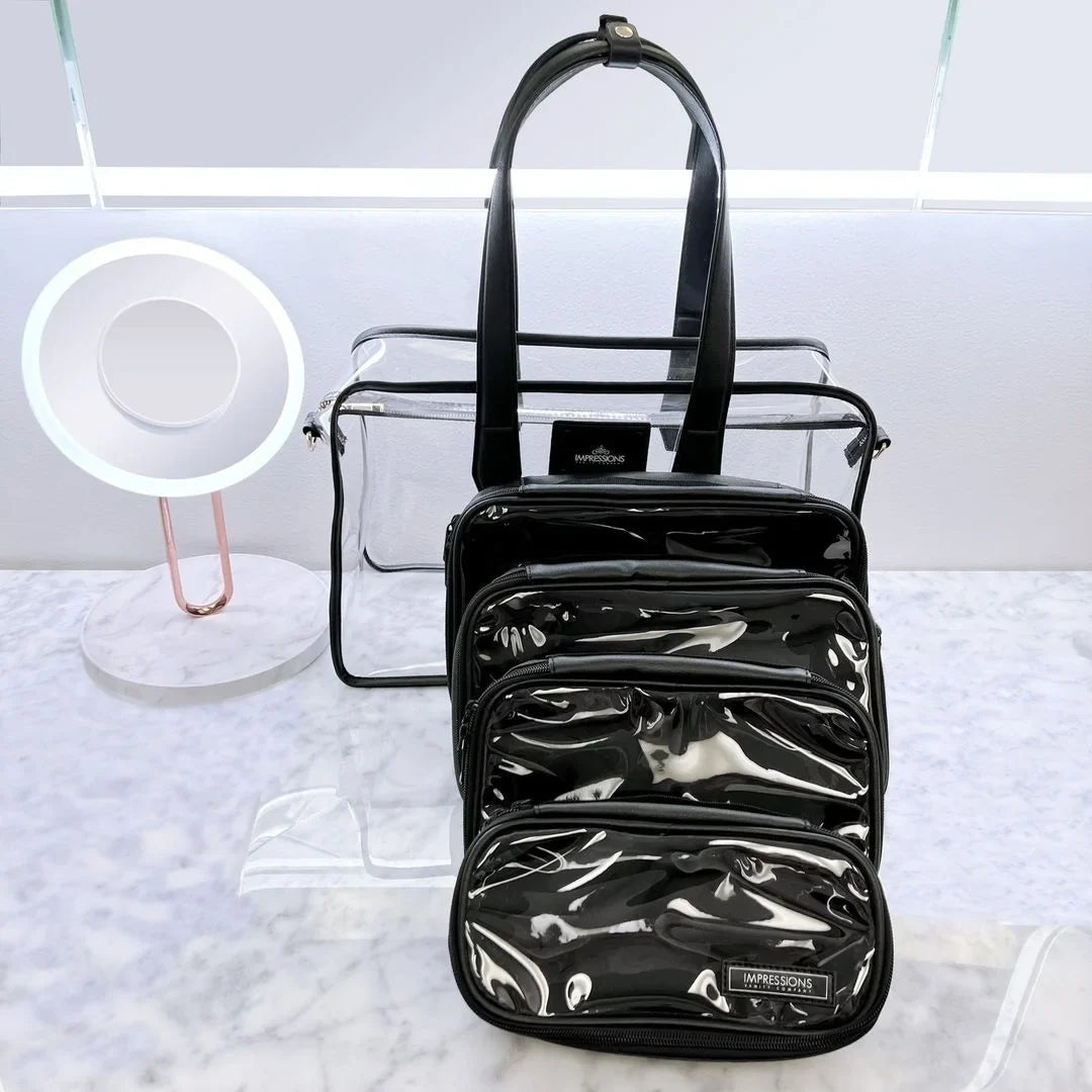 Shoulder Makeup (Transparent) Vanity Case Impressions with Strap Paris Adjustable Transparent