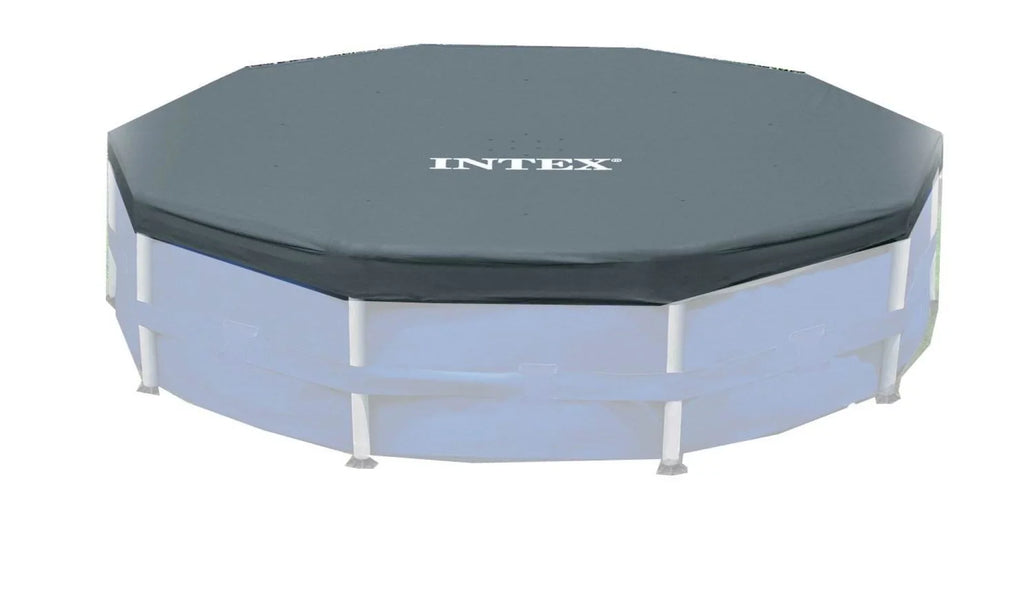 Frame Above Cover, Round Intex Swimming Pool Debris Metal 12-Foot Blue Ground