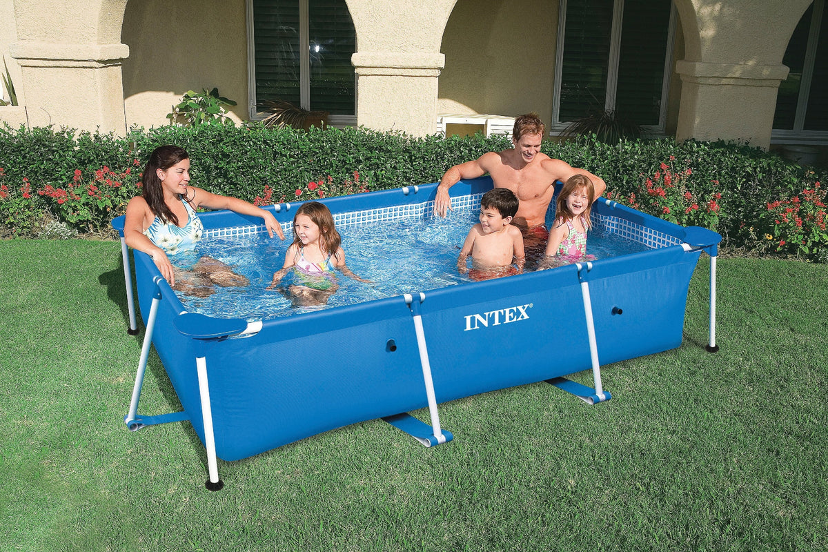 Pack) Swimming Above Rectangular-Frame Baby (Open Ground Box) (4 Intex Pool