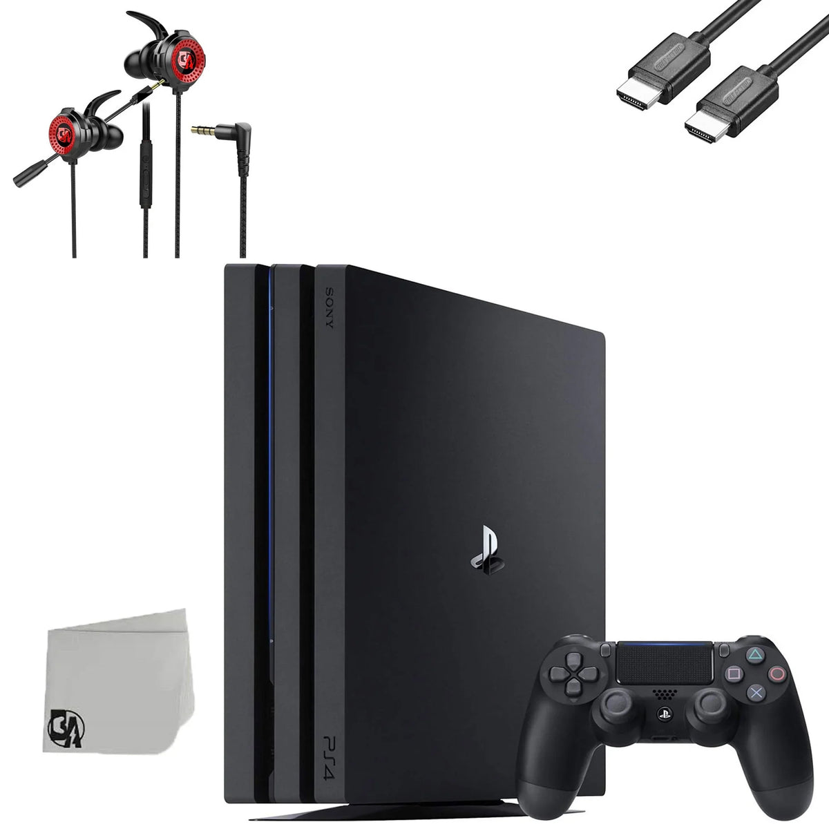 Gaming Microphone Black + 1TB Used With Pro PlayStation Bundle Console AXTION BOLT Gaming Earbuds 4