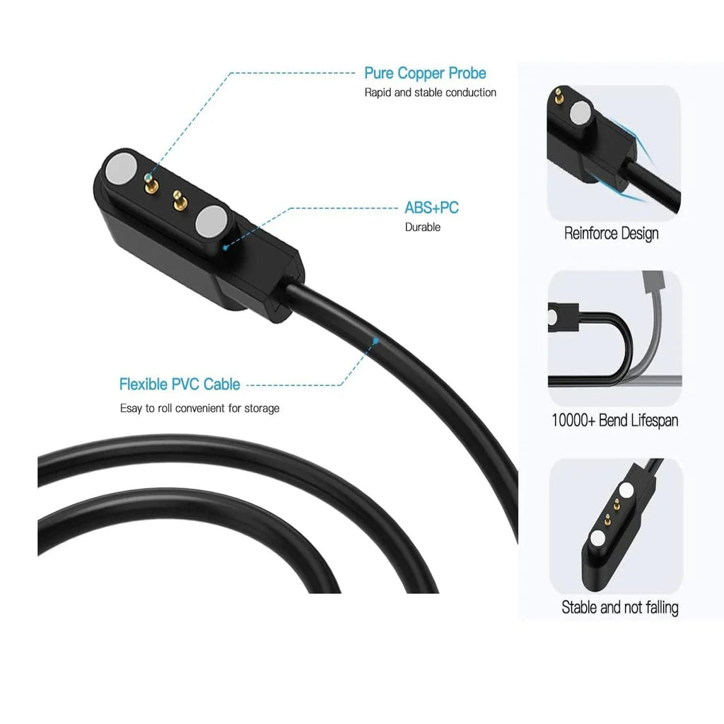 3.3FT SW021 Smart Watch Cable Charging ID205L [2-Pack] SW023 Charger Willful Magnetic for VeryFitPro USB YAMAY Letsfit