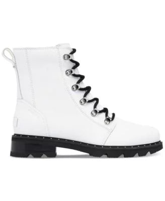 At Name Combat Heel 5 Black Boots Waterproof Lennox Lace-Up Toe SOREL Padded Leather Round Womens