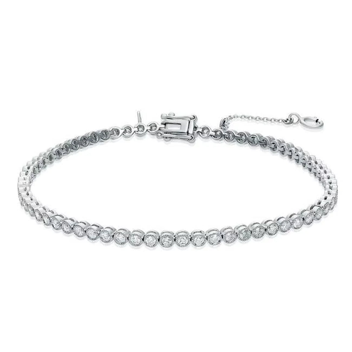 Harry CT Tennis Chad Bezel 3.3 Bracelet Round Gold Enterprises White Set 23551 14K Diamonds
