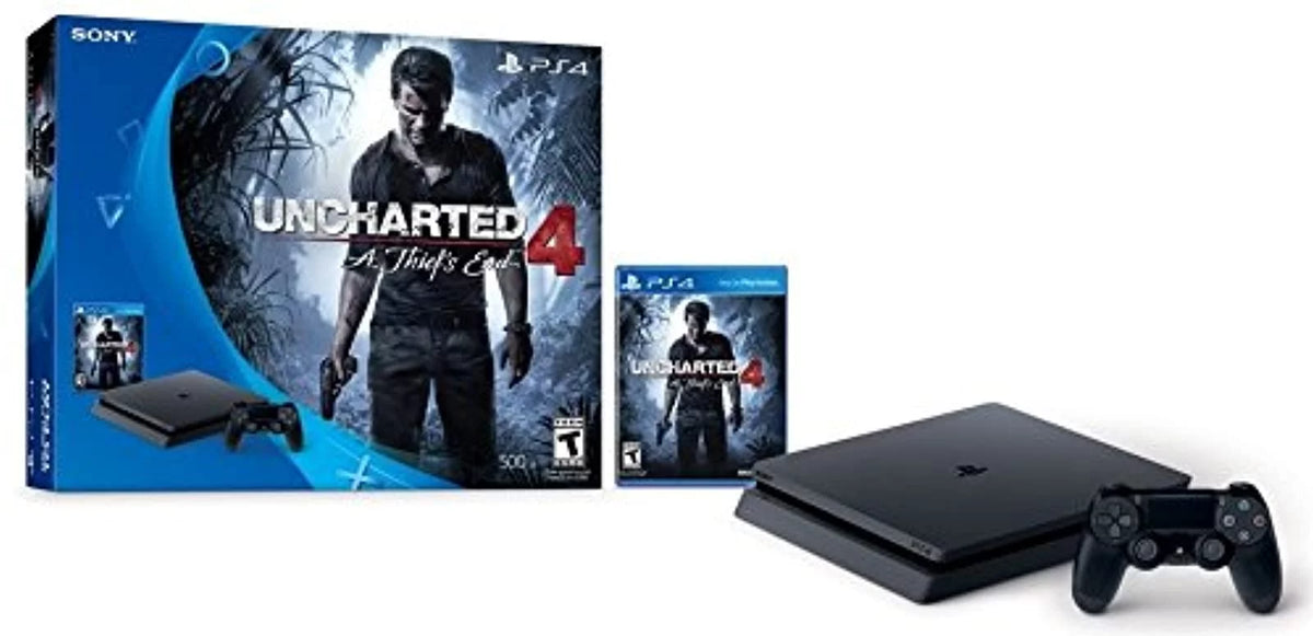 (Refurbished) Slim Uncharted 500GB 4 Black 4 UMA134 Bundle PlayStation Console Restored