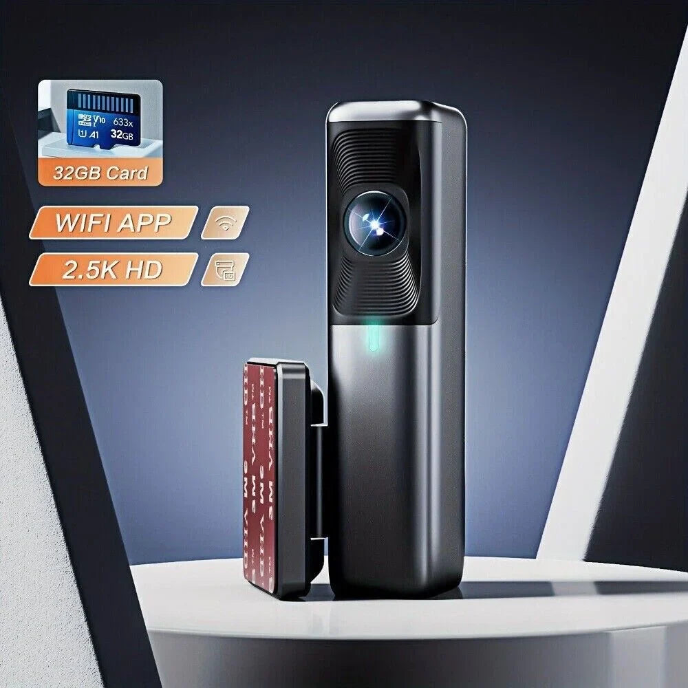 Recording, Max, Night 128GB Cam Cars Car 1440P Free Card, Dash G-Sensor, Vision, 2.5K Loop VVCAR Camera Dash WiFi 32G Support for