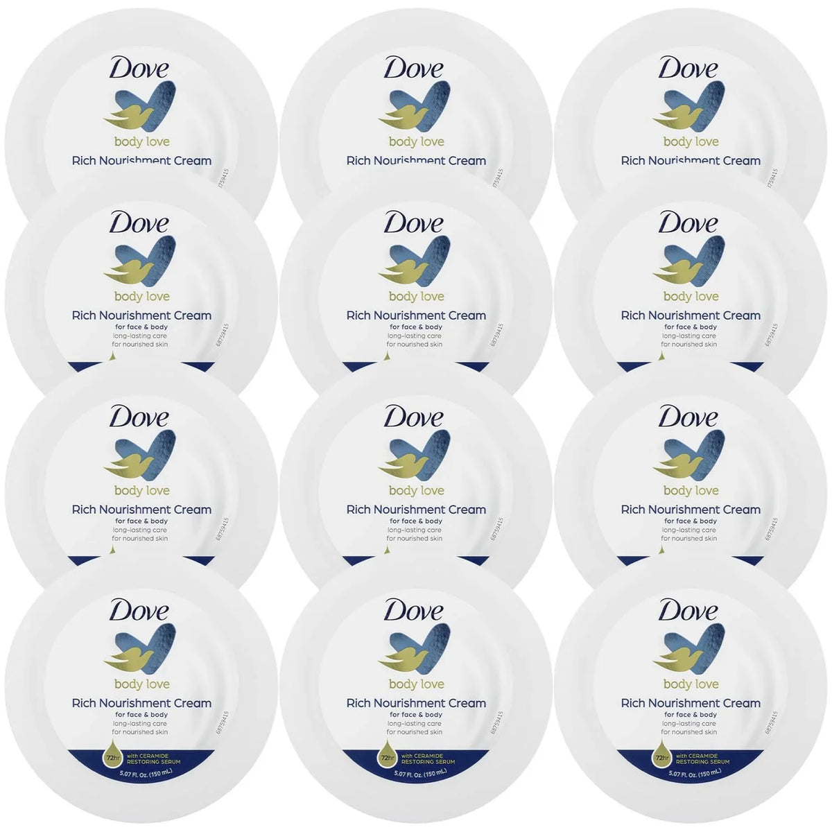 Fl Moisturizing Skin, Nourishment Extremely 5.07 For Cream, Serum, Oz Ceramide Rich Dove Hand Of 12) & Body Love Face, (Pack With Body Fast-Absorbing Cream Dry Lotion 72-Hour
