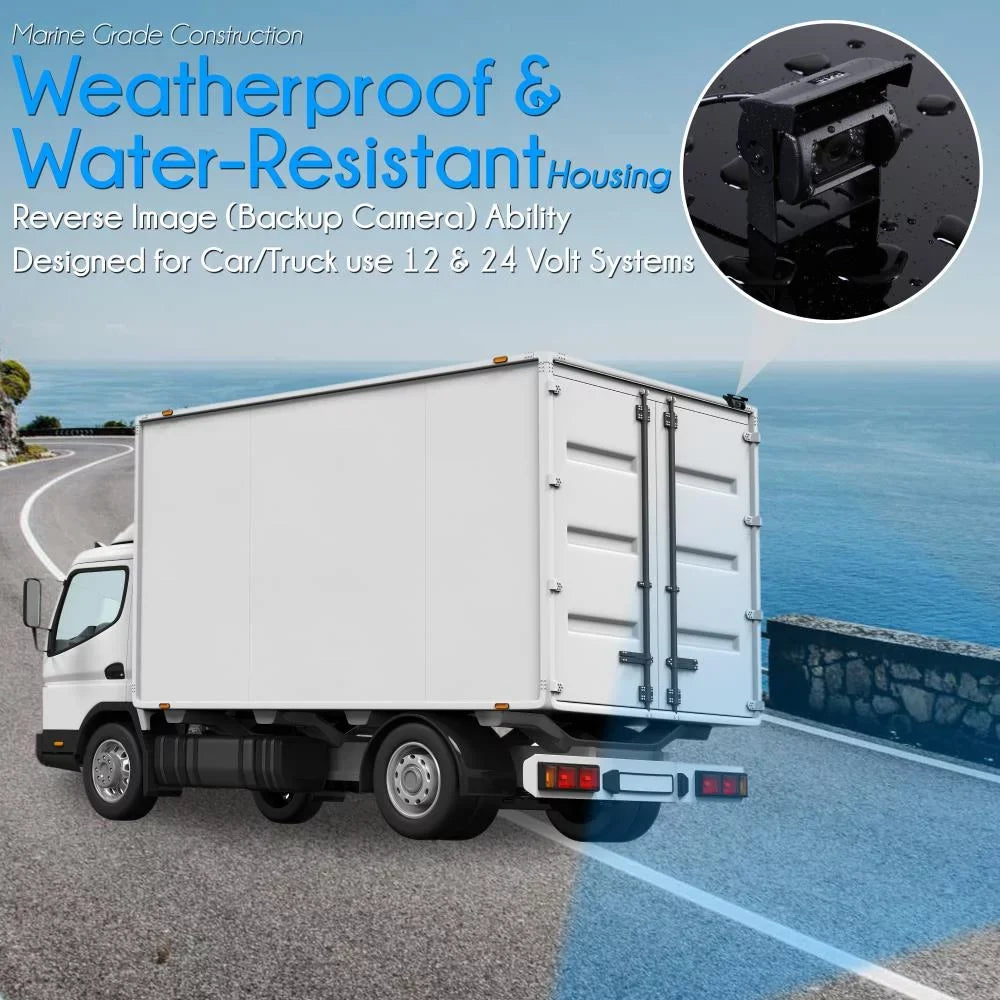 '- (DC PYLE Truck, Waterproof Backup with Bus, Display Trailer, Monitor 12-24V Rated - PLCMTR92 9'' & System Monitor Van) for Camera