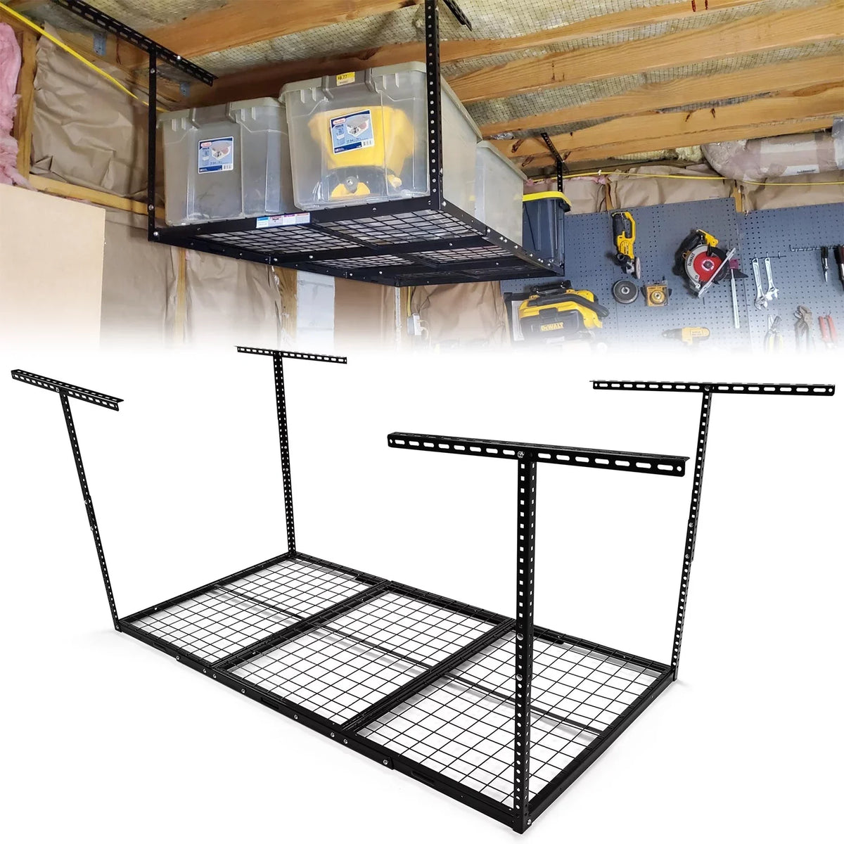 Metal 22" Duty Overhead 36" x Organization 40" Racks Adjustable Kojem Garage 72" Rack Storage Ceiling Garage - Storage Heavy