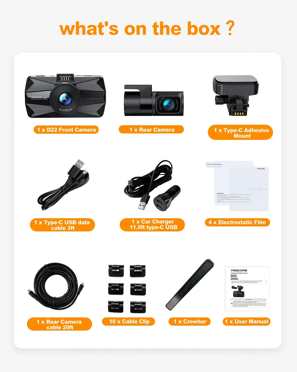 Super GPS, Accident 4K 3" Dash Parking 4K+HDR Dash and Dash Cam Vision, for Rear, Mode, Front with 5G LCD Record Night App, Yeecore Dual 1080P Cam G-Sensor, Camera Cars Real WiFi