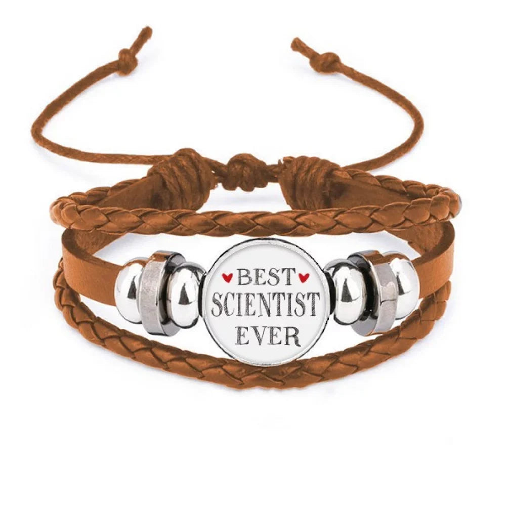 Ornament Profession Bracelet Leather ever Quote Best scientist Jewelry Wristband