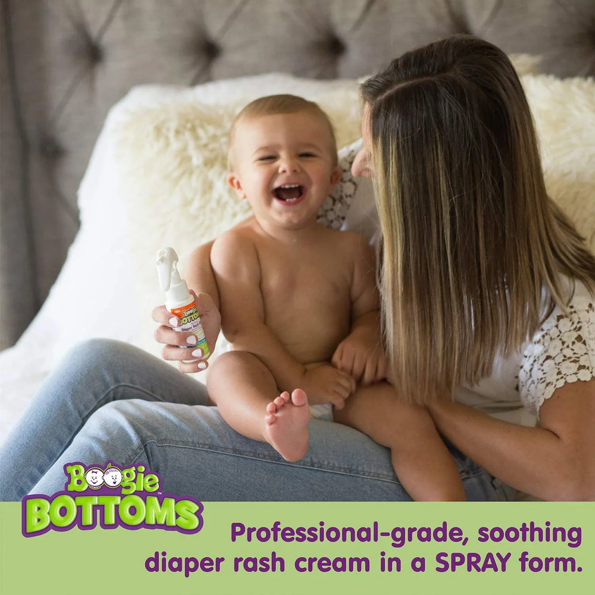 Touch Bottoms, Diaper Sensitive per Cream Pack Sprays Rash No-Rub Over 200 Boogie oz, 1.7 Free of for by Baby Spray Application 3 Bottle, Skin,