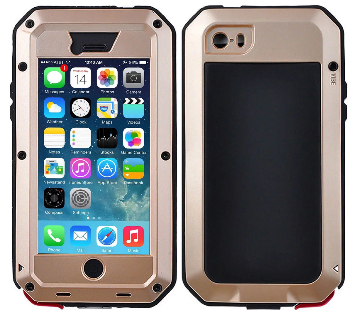 Shockproof (Gold) Travel exterior Plus Protection, Gorilla Glass Military Case Duty Grade Resistant and Scratch 6s Rugged iPhone Metal Aluminum Heavy