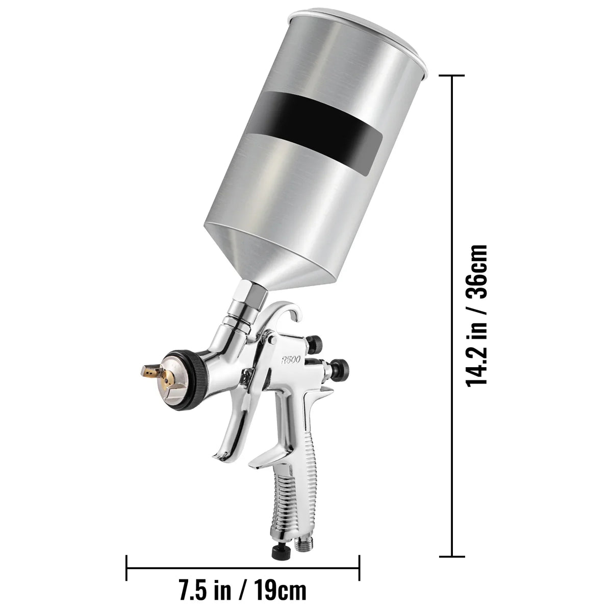 SKYSHALO Spray Gun, Steel Gravity Spray 1.8mm Nozzles, Auto 1.3mm Feed with Gun & Cup 1000cc 1.4mm Stainless Paint, Touch-Up Coat High Primer, Automotive for Clear/Top HVLP Performance Aluminum