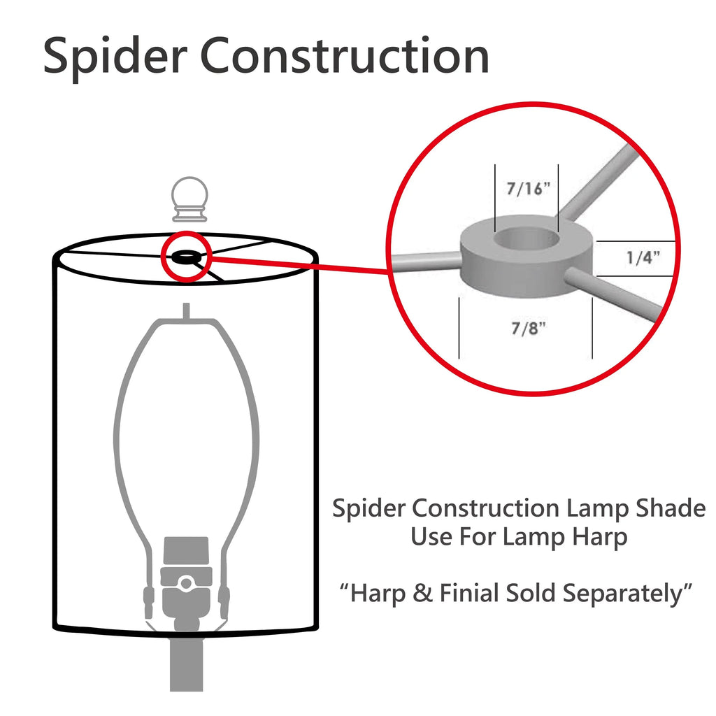 Hardback Contruction 17" White, Creative Spider x 12") in (15" 17" Shade x wide Lamp Transitional 32326 Aspen Empire Shaped