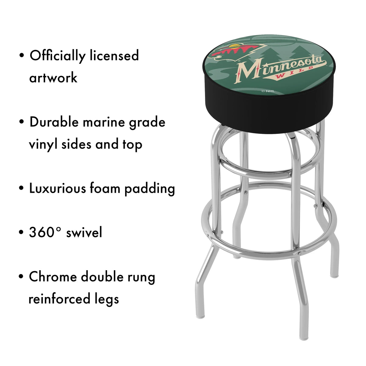 Bar Wild with Stool Trademark Padded Minnesota Seat Gameroom Watermark