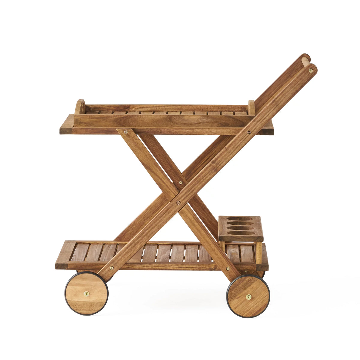 GDF Studio Indoor/exterior Acacia Tiered Bar Natural Kenilworth Wood Cart, 2