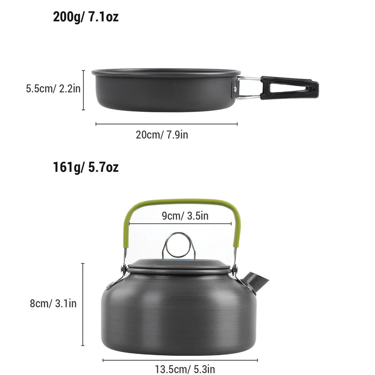 Kettle Cookware Mess and Camping Kit Htovila Hiking Non-Stick Backpacking Kitchenware for Set, with