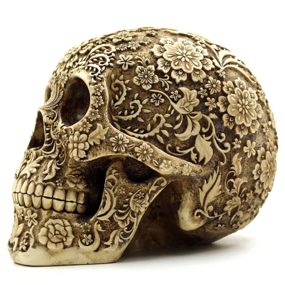 Props Decoration Retro Spoof Decoration Mai Skull Foreign Menghua Skull Halloween Horror Resin American And European Trade Face