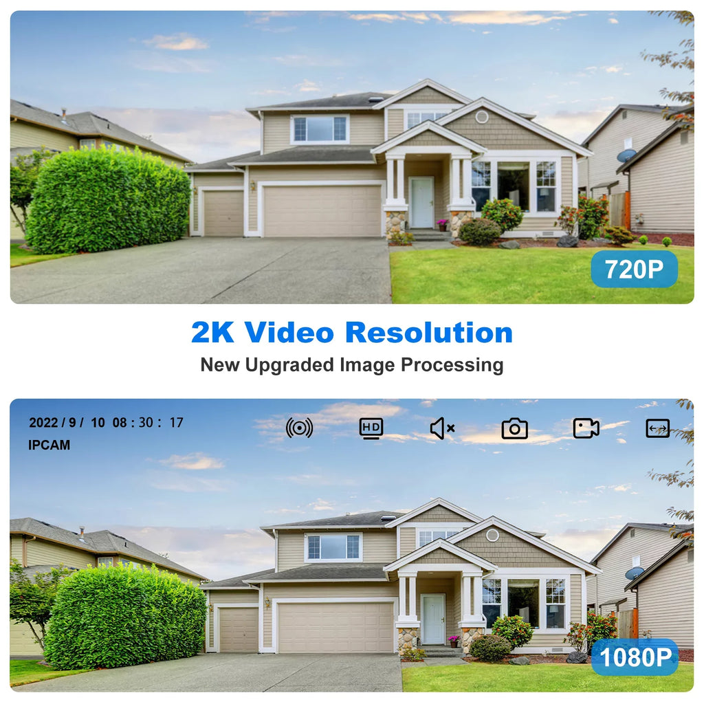 PIR Two-Way TOPVISION Detection, Spotlight, Wireless Digital Zoom, 2K Spotlight, WiFi, Motion Full with View 360° 4X exterior Talk PTZ, Camera Night Solar Color Vision, Security