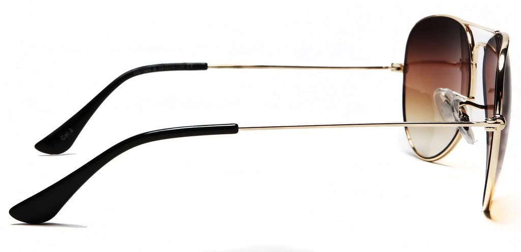 Classic Samba Sunglasses Inspired Unisex Shades Ivy Aviator Brown & Glen Lens Brown Frame - Sky