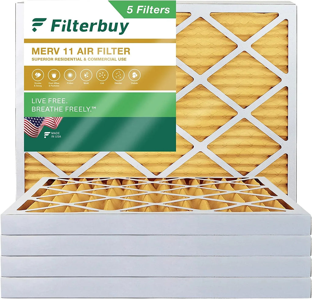 Filters HVAC (5-Pack) Air Furnace AC 11 Filterbuy MERV 10x14x2 Pleated