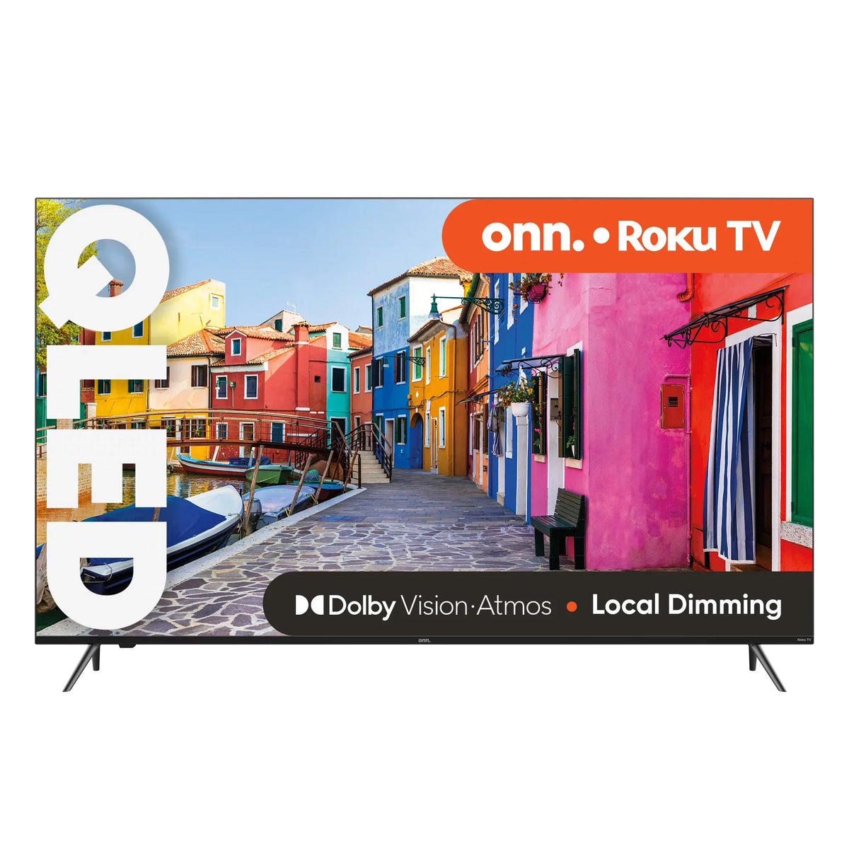 Dimming, and 120hz Local with QLED Dolby UHD HDR Roku Atmos, TV (2160p) onn. Refresh (100071705) 4K Rate, Effective 65” Dolby Vision, Smart